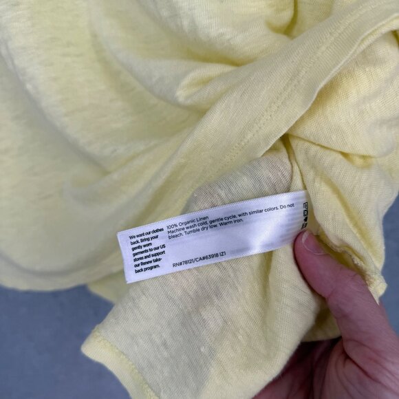 Eileen Fisher Knit Linen Short Sleeve Shirt Size S Butter Yellow Oversized EUC - Picture 5 of 10